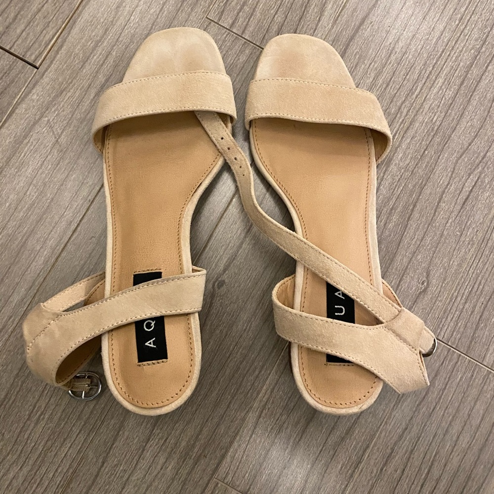 Aqua Suede Heels